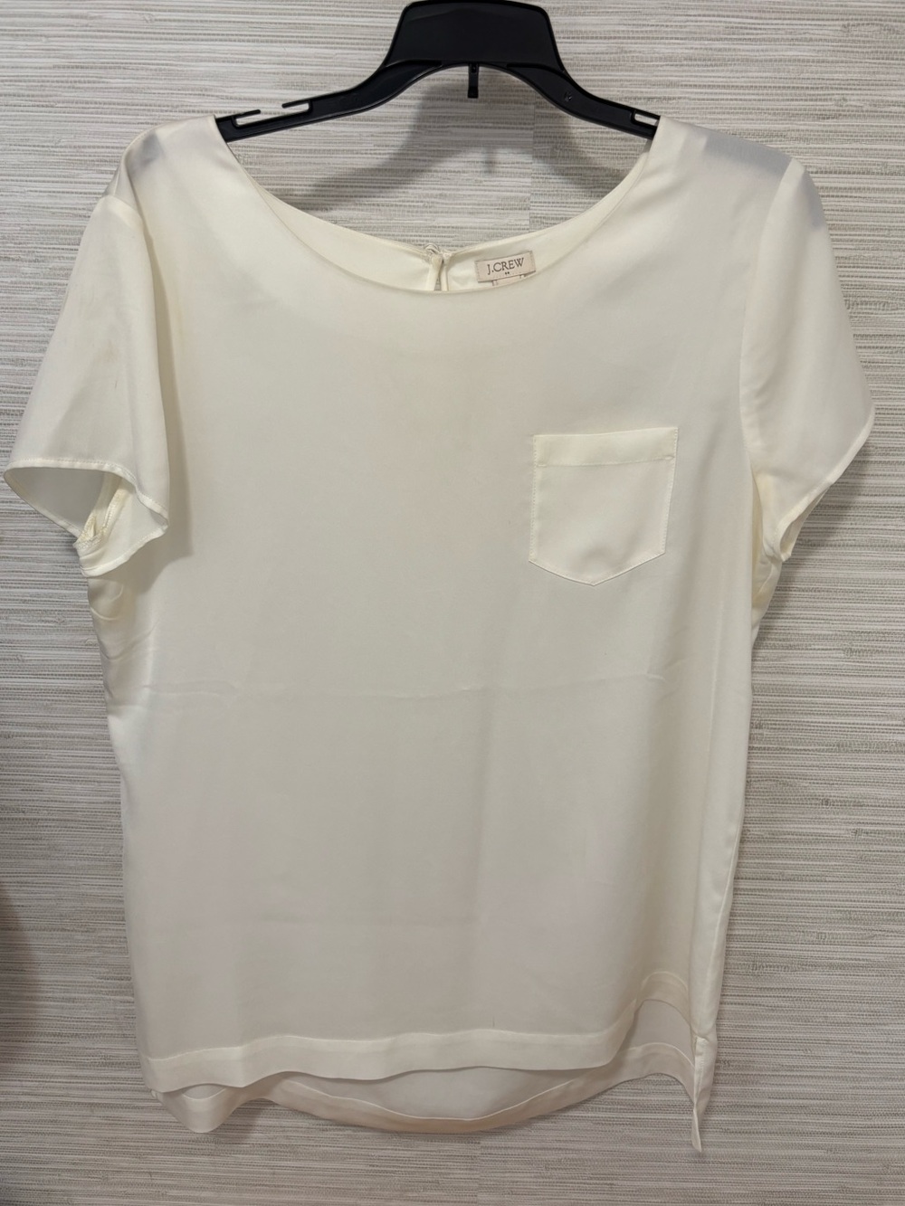 JCrew factory cream silk sheer top women’s medium